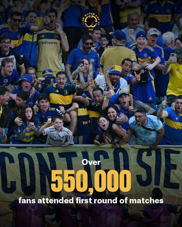 The first round of the Club World Cup exceeded 550,000 spectators: Paris vs. Atletico Madrid 80,000, Messi & Real Madrid exceeded 60,000, only a few thousand in 2 games