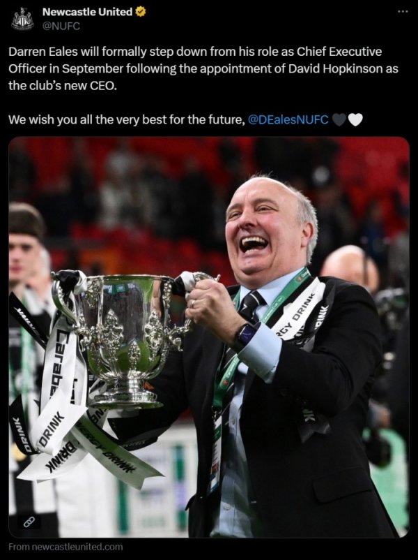 Official: Newcastle CEO Darren Iles officially stepped down