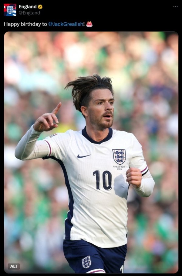 🎂Galish s 30th birthday, English social media sends birthday wishes to players