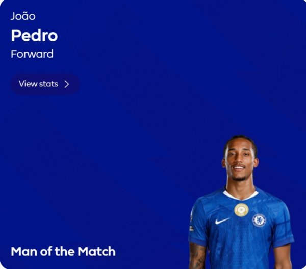 Send assists! Joao Pedro is elected Chelsea vs Brentford s best player